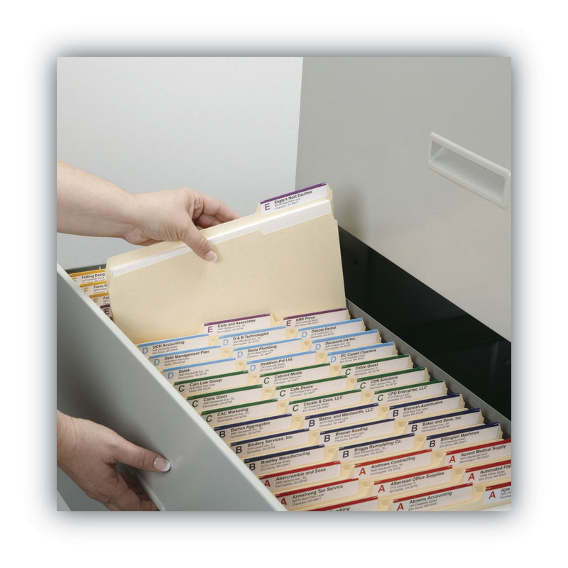 Smead Manila File Folders, 1/3-Cut Tabs: Assorted, Letter Size, 0.75" Expansion, Manila, 24/Pack