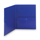 Smead Poly Two-Pocket Folder with Security Pocket, 11 x 8 1/2, Blue, 5/Pack