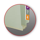 Smead End Tab Pressboard Classification Folders with Two SafeSHIELD Coated Fasteners, 3" Expansion, Letter Size, Gray-Green, 25/Box
