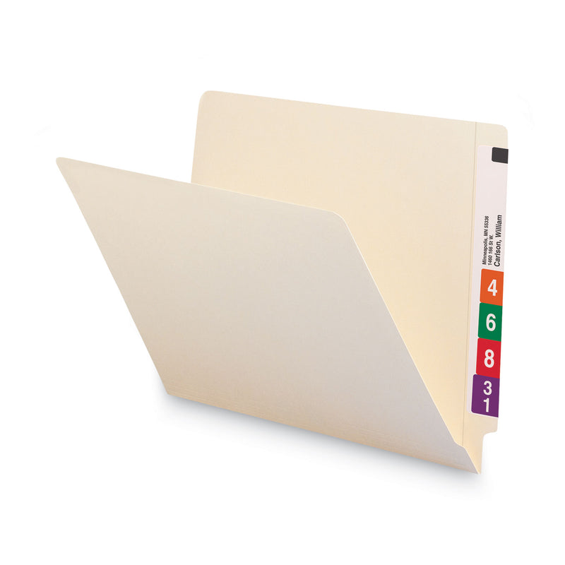 Smead 100% Recycled Manila End Tab Folders, Straight Tabs, Letter Size, 0.75" Expansion, Manila, 100/Box
