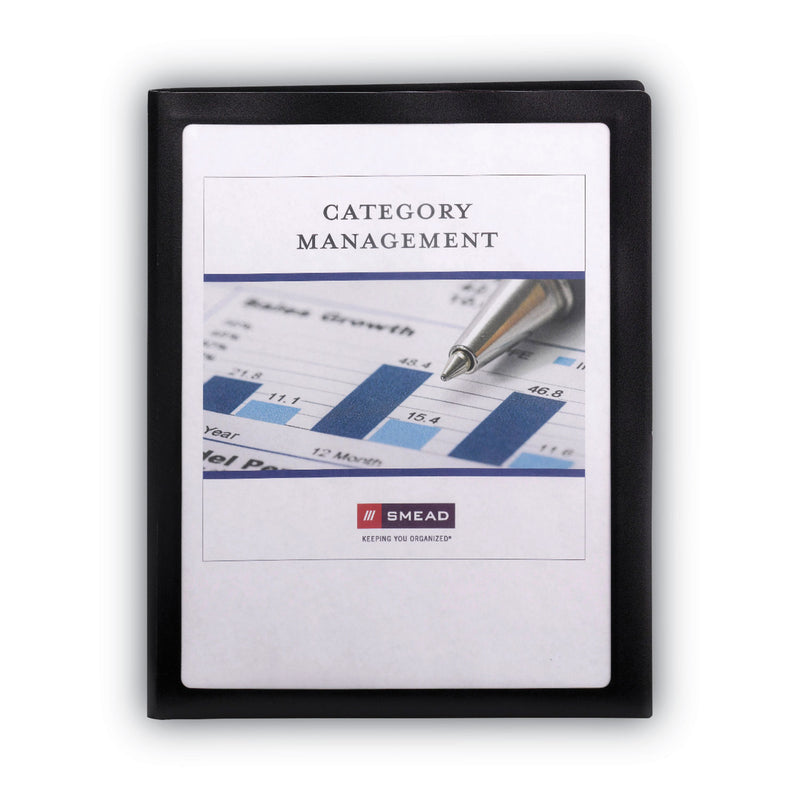 Smead Frame View Poly Two-Pocket Folder, 100-Sheet Capacity, 11 x 8.5, Clear/Black, 5/Pack