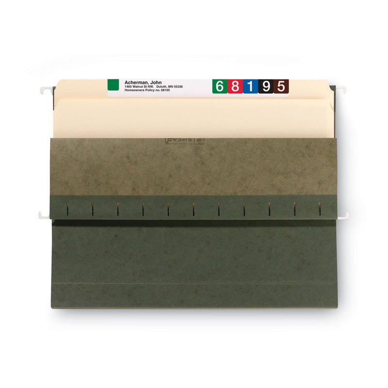 Smead Box Bottom Hanging File Folders, 2" Capacity, Letter Size, Standard Green, 25/Box