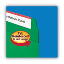 Smead WaterShed CutLess Reinforced Top Tab Fastener Folders, 2 Fasteners, Letter Size, Green Exterior, 50/Box