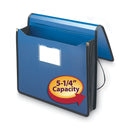 Smead Poly Premium Wallets, 5.25" Expansion, 1 Section, Elastic Cord Closure, Letter Size, Navy Blue