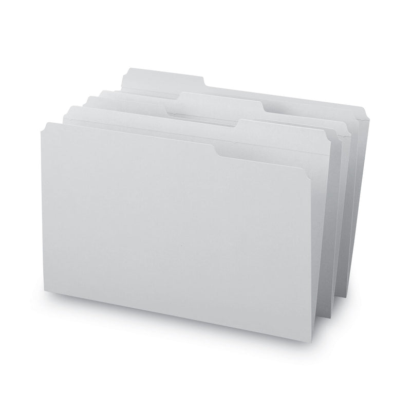 Smead Reinforced Top Tab Colored File Folders, 1/3-Cut Tabs: Assorted, Legal Size, 0.75" Expansion, Gray, 100/Box