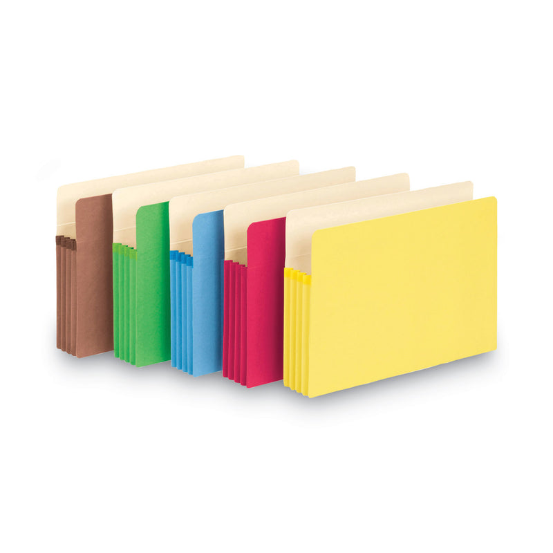 Smead Colored File Pockets, 3.5" Expansion, Legal Size, Assorted Colors, 5/Pack