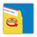 Smead WaterShed CutLess Reinforced Top Tab Fastener Folders, 2 Fasteners, Letter Size, Yellow Exterior, 50/Box