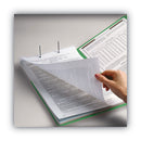 Smead WaterShed CutLess Reinforced Top Tab Fastener Folders, 2 Fasteners, Letter Size, Green Exterior, 50/Box