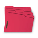 Smead WaterShed CutLess Reinforced Top Tab Fastener Folders, 2 Fasteners, Letter Size, Red Exterior, 50/Box