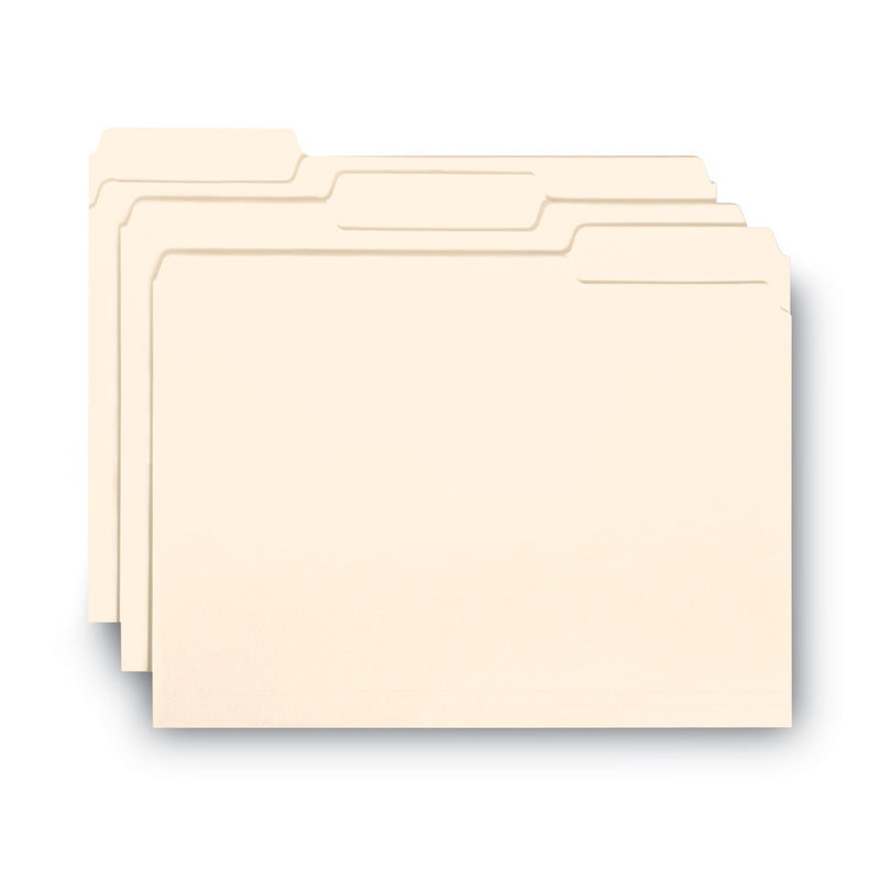 Smead Interior File Folders, 1/3-Cut Tabs: Assorted, Letter Size, 0.75" Expansion, Manila, 100/Box