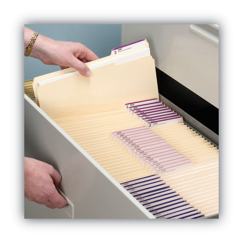 Smead Manila File Folders, 1/3-Cut Tabs: Assorted, Letter Size, 0.75" Expansion, Manila, 24/Pack
