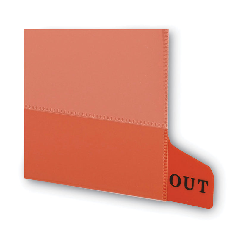 Smead Colored Poly Out Guides with Pockets, 1/3-Cut End Tab, Out, 8.5 x 11, Red, 25/Box