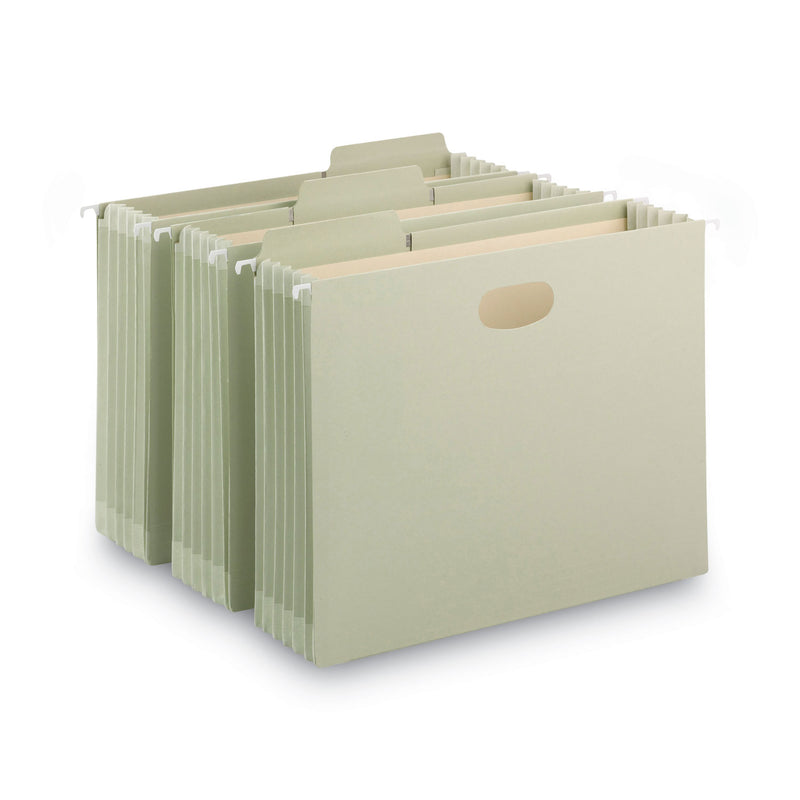 Smead FasTab TUFF Hanging Pockets, Letter Size, 1/3-Cut Tabs, Moss, 9/Box