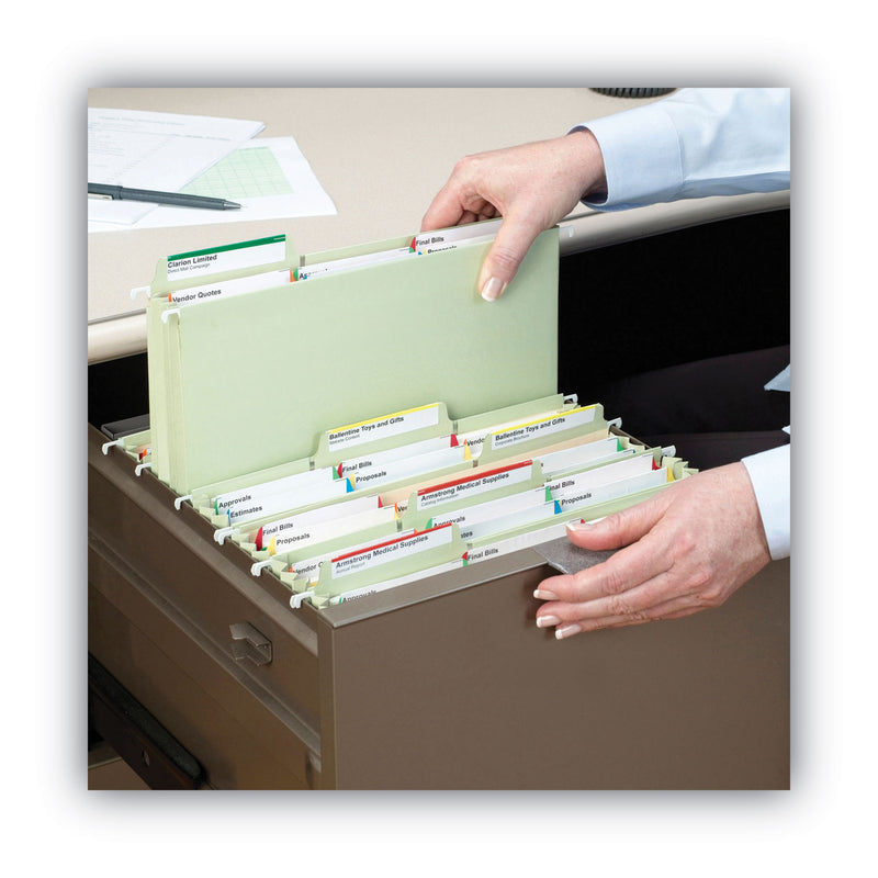 Smead Interior File Folders, 1/3-Cut Tabs: Assorted, Legal Size, 0.75" Expansion, Manila, 100/Box