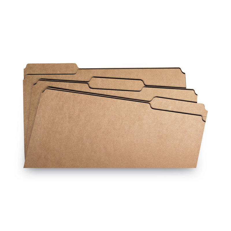 Smead Heavyweight Kraft File Folder, 1/3-Cut Tabs: Assorted, Legal Size, 0.75" Expansion, 11-pt Kraft, Brown, 100/Box
