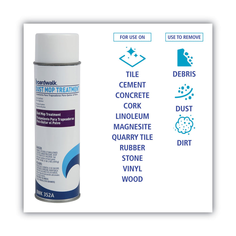Boardwalk Dust Mop Treatment, Pine Scent, 18 oz Aerosol Spray, 12/Carton