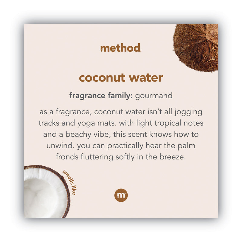 Method Foaming Hand Wash, Coconut Waters, 10 oz Pump Bottle, 6/Carton