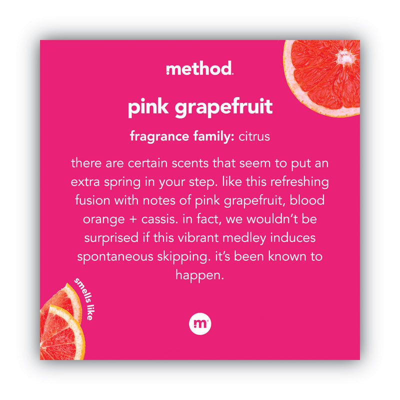 Method Gel Hand Wash, Pink Grapefruit, 12 oz Pump  Bottle, 6/Carton