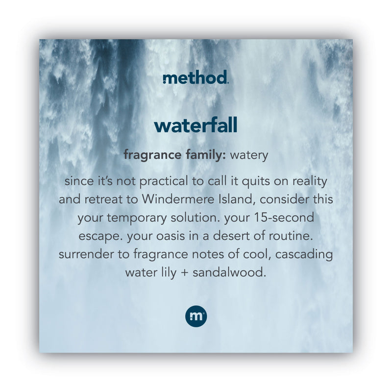 Method Gel Hand Wash, Waterfall, 12 oz Pump Bottle, 6/Carton