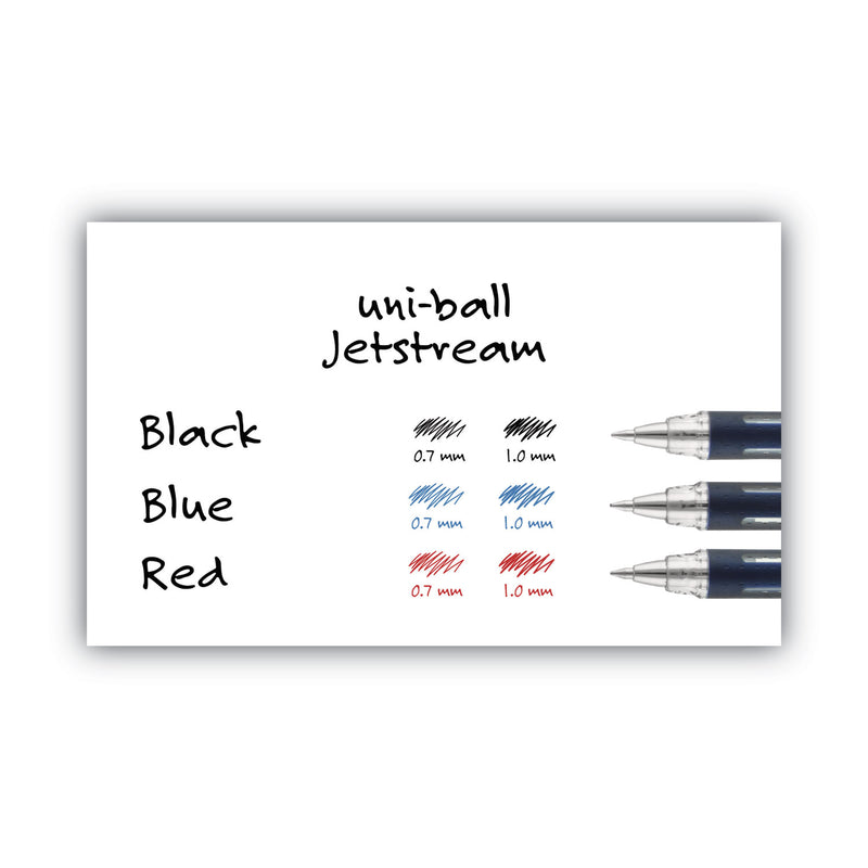 uniball Jetstream Ballpoint Pen, Stick, Fine 0.7 mm, Blue Ink, Blue Barrel