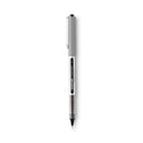 uniball VISION Roller Ball Pen, Stick, Fine 0.7 mm, Black Ink, Black/Gray Barrel, Dozen