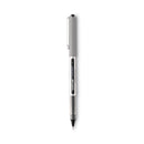 uniball VISION Roller Ball Pen, Stick, Fine 0.7 mm, Black Ink, Silver Barrel, 36/Pack