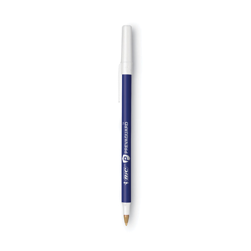 BIC PrevaGuard Ballpoint Pen, Stick, Medium 1 mm, Blue Ink/Blue Barrel, Dozen