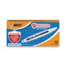 BIC PrevaGuard Ballpoint Pen, Stick, Medium 1 mm, Blue Ink/Blue Barrel, Dozen