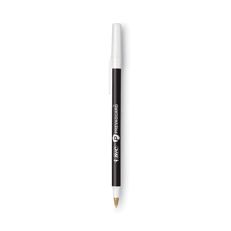 BIC PrevaGuard Ballpoint Pen, Stick, Medium 1 mm, Black Ink/Black Barrel, 60/Pack