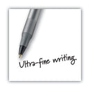 BIC Round Stic Xtra Precision Ballpoint Pen, Stick, Fine 0.8 mm, Black Ink, Smoke Barrel, Dozen