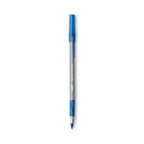 BIC Round Stic Grip Xtra Comfort Ballpoint Pen, Stick, Fine 0.8 mm, Blue Ink, Gray/Blue Barrel, Dozen