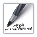 BIC Round Stic Grip Xtra Comfort Ballpoint Pen, Stick, Fine 0.8 mm, Red Ink, Gray/Red Barrel, Dozen