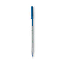 BIC Ecolutions Round Stic Ballpoint Pen Value Pack, Stick, Medium 1 mm, Blue Ink, Clear Barrel, 50/Pack