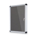 MasterVision Slim-Line Enclosed Fabric Bulletin Board, 28 x 38, Aluminum Case