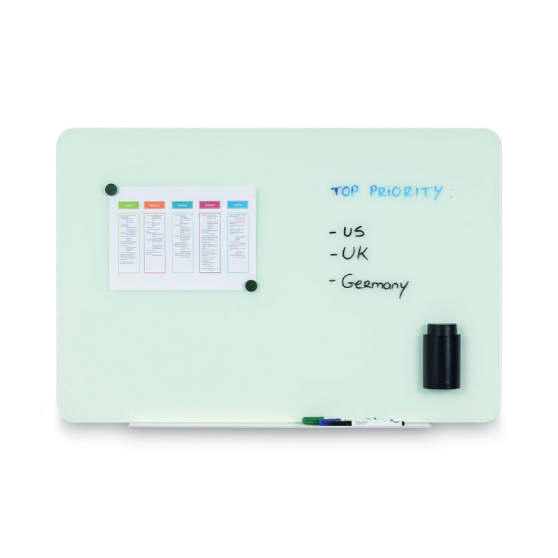 MasterVision Magnetic Glass Dry Erase Board, 60 x 48, Opaque White