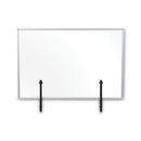 MasterVision Protector Series Glass Aluminum Desktop Divider, 35.4 x 0.16 x 23.6, Clear