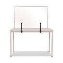 MasterVision Protector Series Glass Aluminum Desktop Divider, 47.2 x 0.16 x 35.4, Clear
