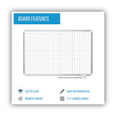 MasterVision Grid Planning Board, 1" Grid, 72 x 48, White/Silver