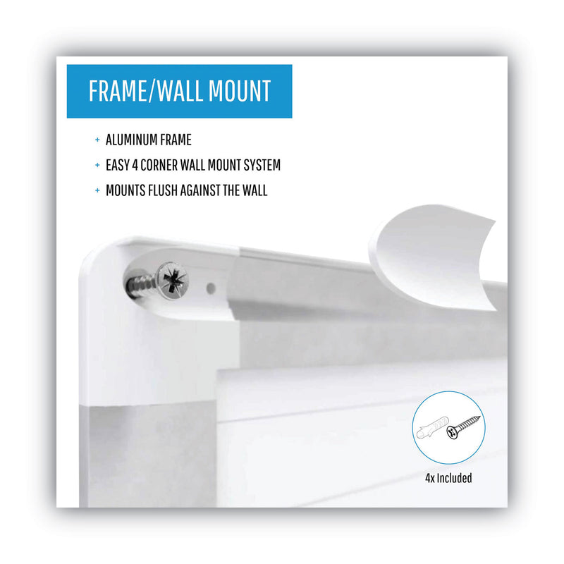 MasterVision Grid Planning Board, 1" Grid, 72 x 48, White/Silver