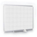 MasterVision Grid Planning Board, 1" Grid, 72 x 48, White/Silver