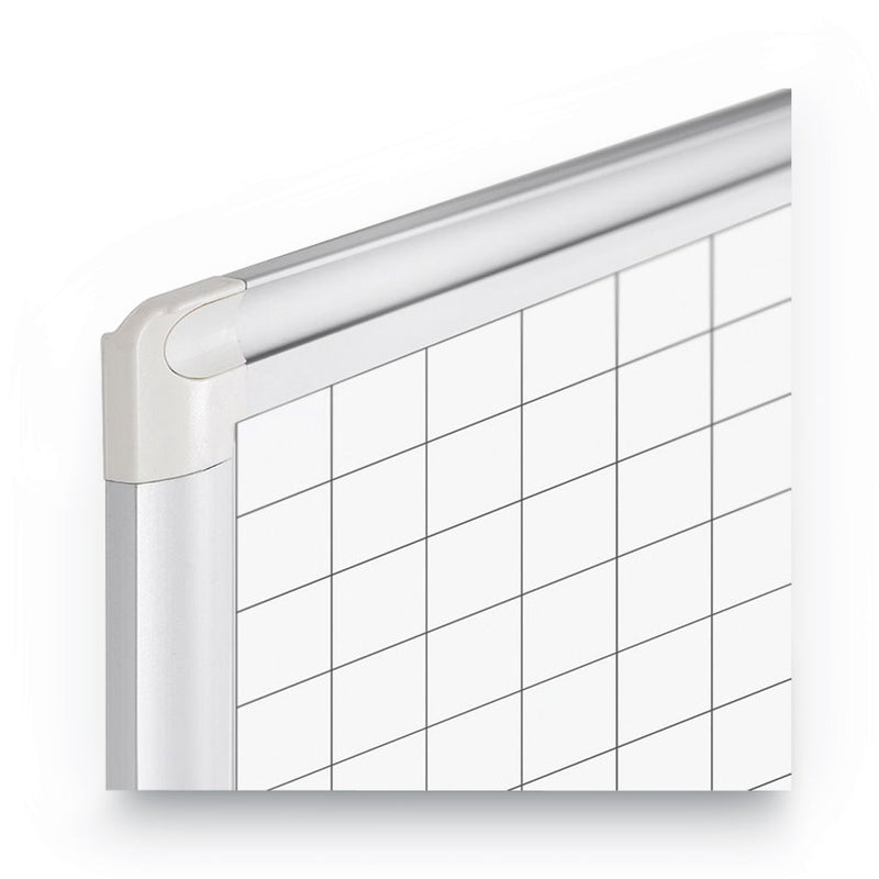 MasterVision Grid Planning Board, 1" Grid, 72 x 48, White/Silver