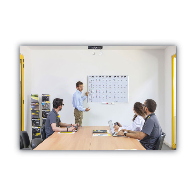 MasterVision Grid Planning Board, 1" Grid, 72 x 48, White/Silver