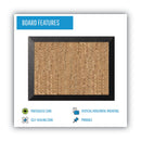 MasterVision Natural Cork Bulletin Board, 24x18, Cork/Black