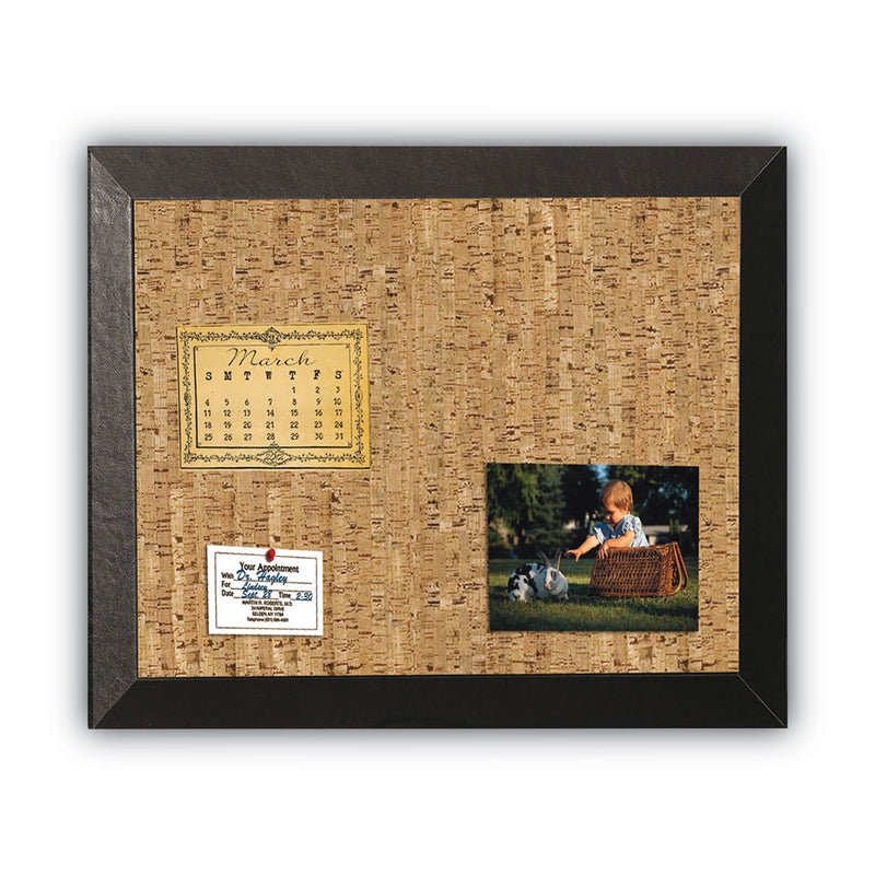 MasterVision Natural Cork Bulletin Board, 36x24, Cork/Black