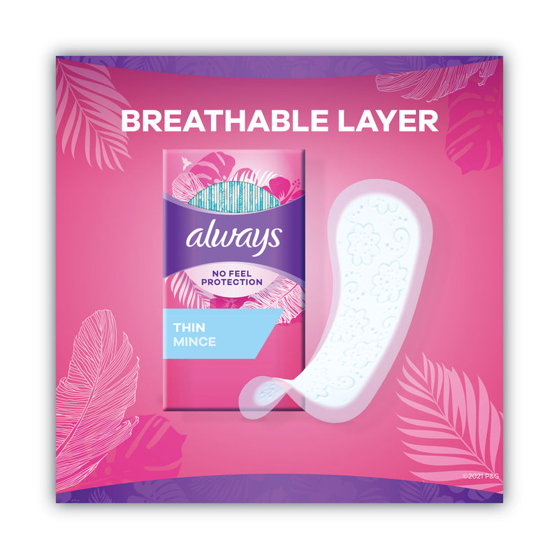 Always Thin Daily Panty Liners, Regular, 120/Pack, 6 Packs/Carton