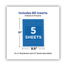 Avery Binder Spine Inserts, 0.5" Spine Width, 16 Inserts/Sheet, 5 Sheets/Pack