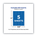 Avery Binder Spine Inserts, 2" Spine Width, 4 Inserts/Sheet, 5 Sheets/Pack
