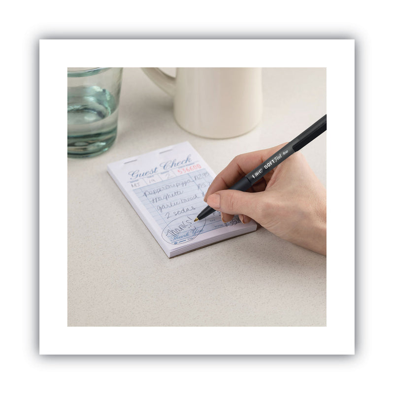 BIC Soft Feel Ballpoint Pen Value Pack, Retractable, Medium 1 mm, Black Ink, Black Barrel, 36/Pack