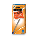 BIC Cristal Xtra Bold Ballpoint Pen, Stick, Bold 1.6 mm, Blue Ink, Clear Barrel, Dozen