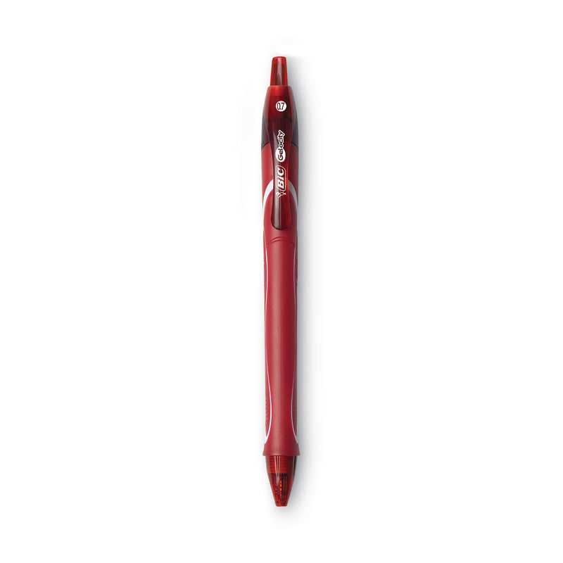 BIC Gel-ocity Quick Dry Gel Pen, Retractable, Fine 0.7 mm, Three Assorted Ink and Barrel Colors, Dozen